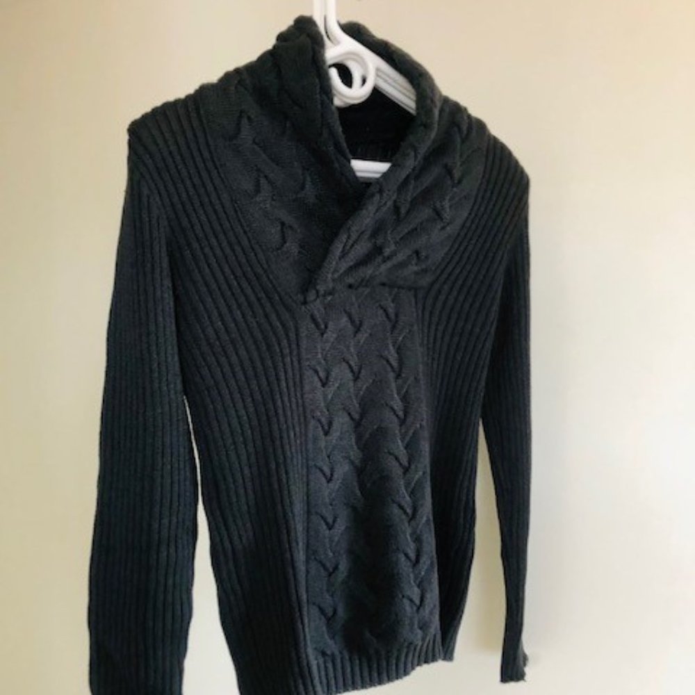 ITALIAN ALESSANDRO DI LANGE SWEATER IN CHARCOAL GREY - GREAT CONDITION